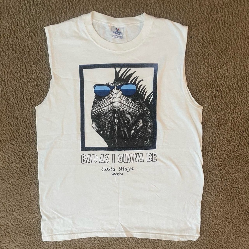 White Iguana Graphic Tank Top